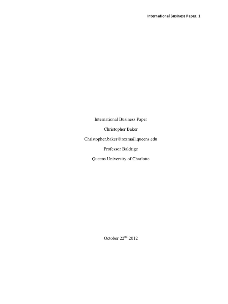 International Business Paper, China | PDF | Singapore | World Politics