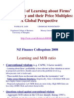 The Speed of Learning About Firms' Profitability and Their Price Multiples a Global Perspective