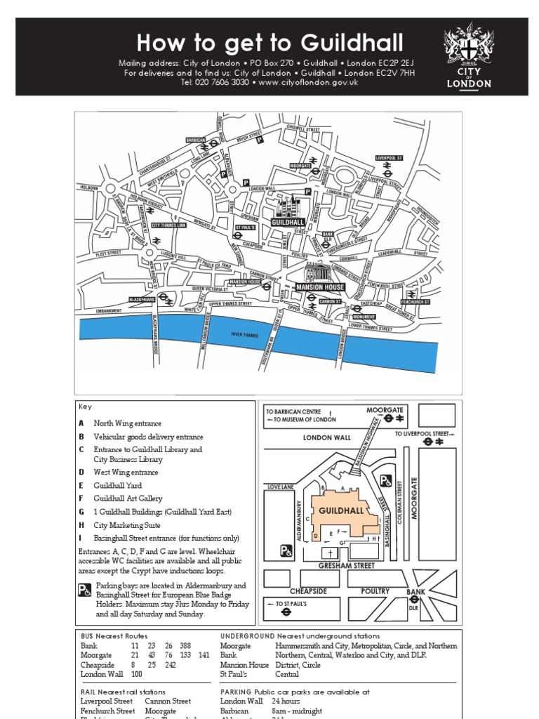 Central London Guildhall Map Guide | PDF