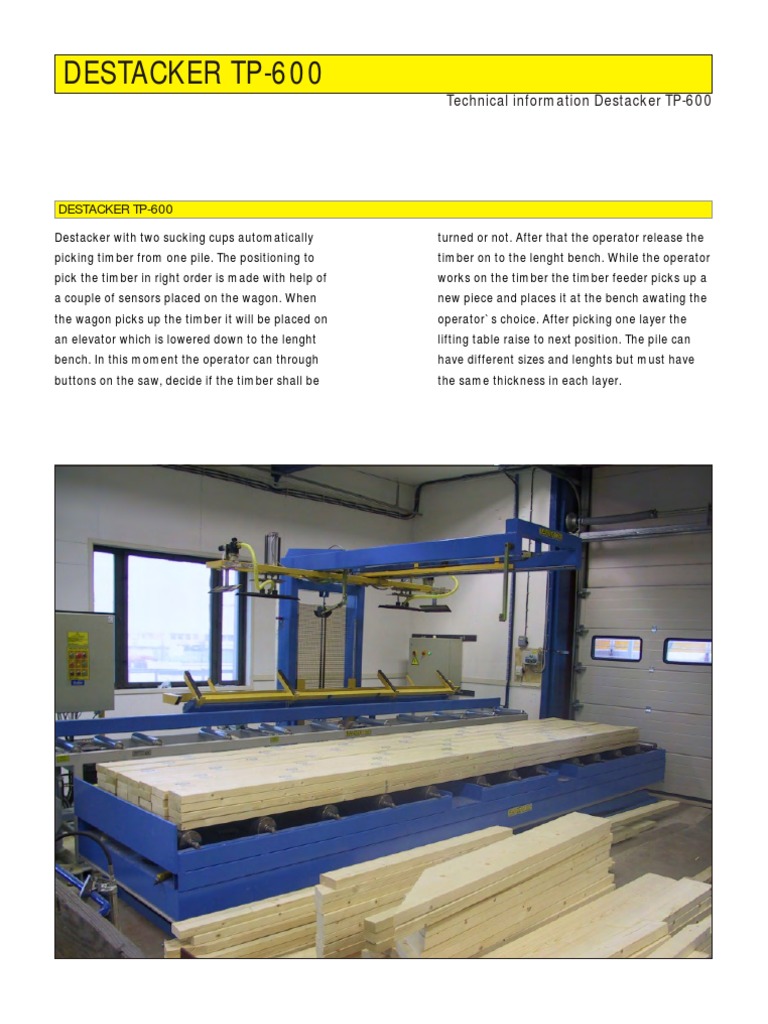 Timber Destacker for Sawlines | PDF