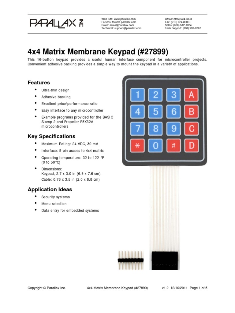 4x4matrixmembranekeypad v1.2 | PDF | Microcontroller | Computer ...