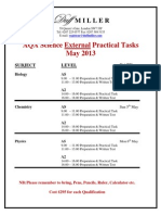 AQA Science External Practical Tasks May 2013