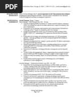 Telecommunications Manager Resume Sample