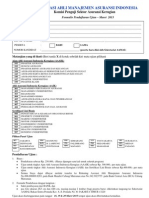 Formulir Pendaftaran Ujian Umum Maret 2013