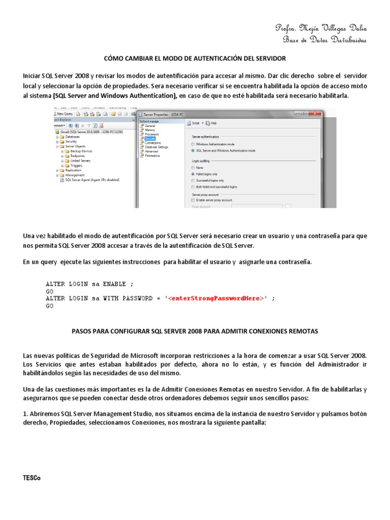 Configuración de SQL Server 2008 Remoto | PDF | Servidor SQL de ...