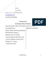 Grinols Et Al V Electoral College Et Al - Emergency 60-B Motion W/exhibits - California Electoral Challenge - 1-27/2013