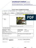 Certificate of Visual Examination and Mpi