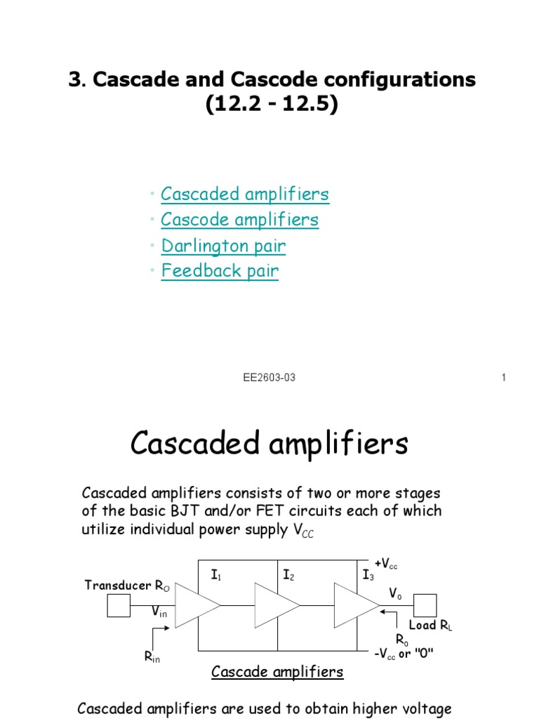 Cascade and Cascode Configurations | PDF | Amplifier | Electromagnetism