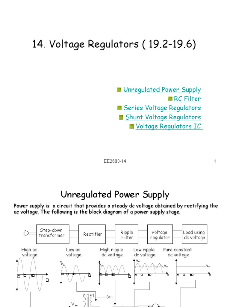Voltage Regulators Power Supply Physical Quantities