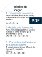 Propriedades da Multiplicação