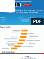 Conception Et Réalisation D'un Système D'aide À La Décision Pour L'analyse Budgétaire