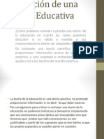 Validacion de Una Teoria Educativa