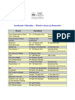 Academic Calendar - Winter 2012-13 Semester: Event Duration Remarks