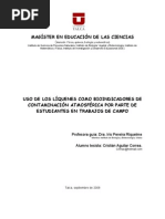 Propuesta Didactica Usando Liquenes Como Bioindicadores de Contaminacion Atmosferica