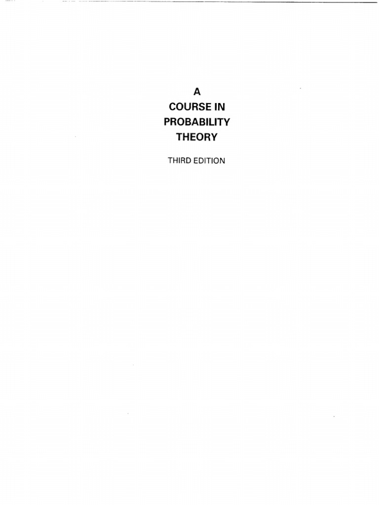 A Course in Probability Theory | PDF