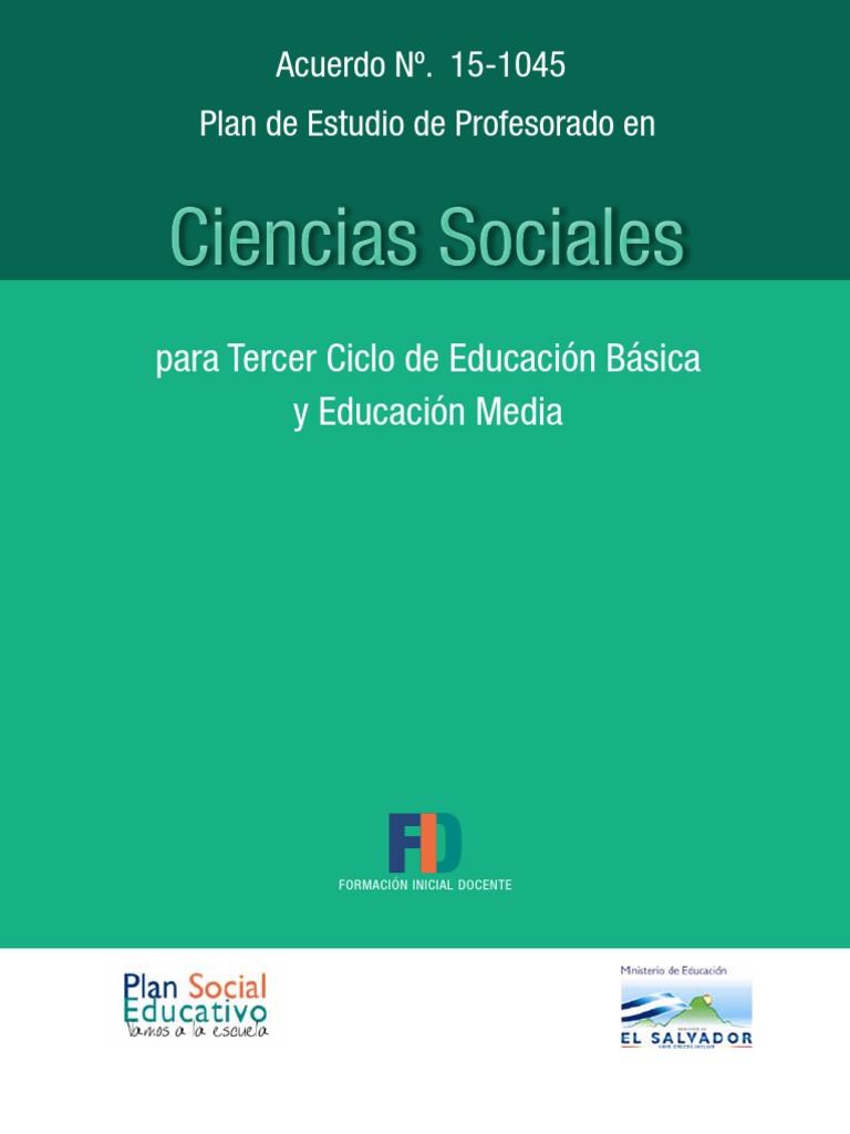 Plan de Estudios para Profesorado en Ciencias Sociales | PDF