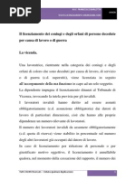 Il licenziamento dei coniugi e degli orfani di persone decedute per causa di lavoro o di guerra