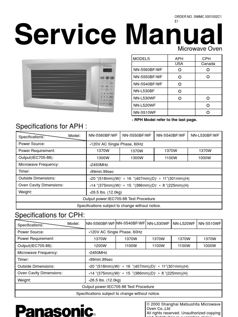 Panasonic Inverter Microwave Power Supply High