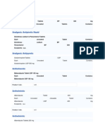 Products Analgesic Paracetamol Tablets BP 500 MG Each Uncoated Tablets Contains: Paracetamol BP