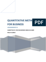 Quantitative Methods For Business: Assignment# 3