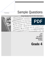 Sample Questions: Grade 4