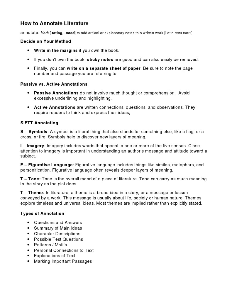 How To Annotate Literaturepdf | PDF