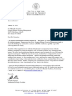 Letter From Manhattan Borough President Scott Stringer To Douglas Elliman Property Management