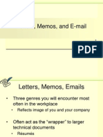 Letters Emails and Memos