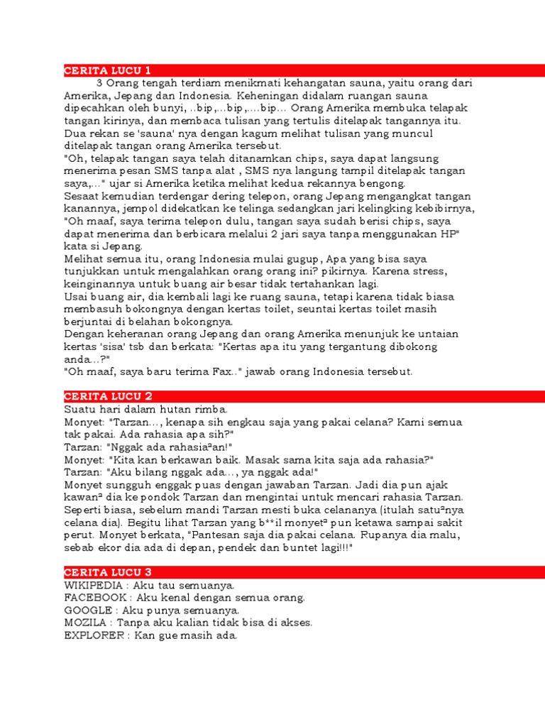 Cerita Lucu Cerita Lucu