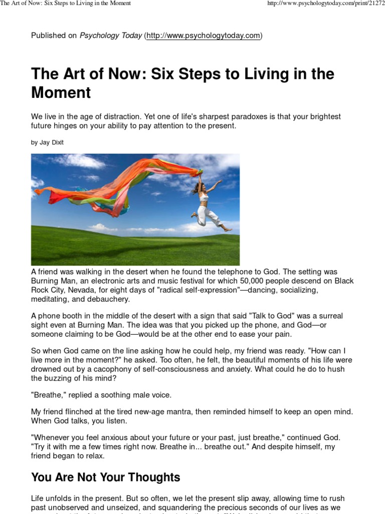 The Art of Now: Six Steps To Living in The Moment | PDF | Flow ...