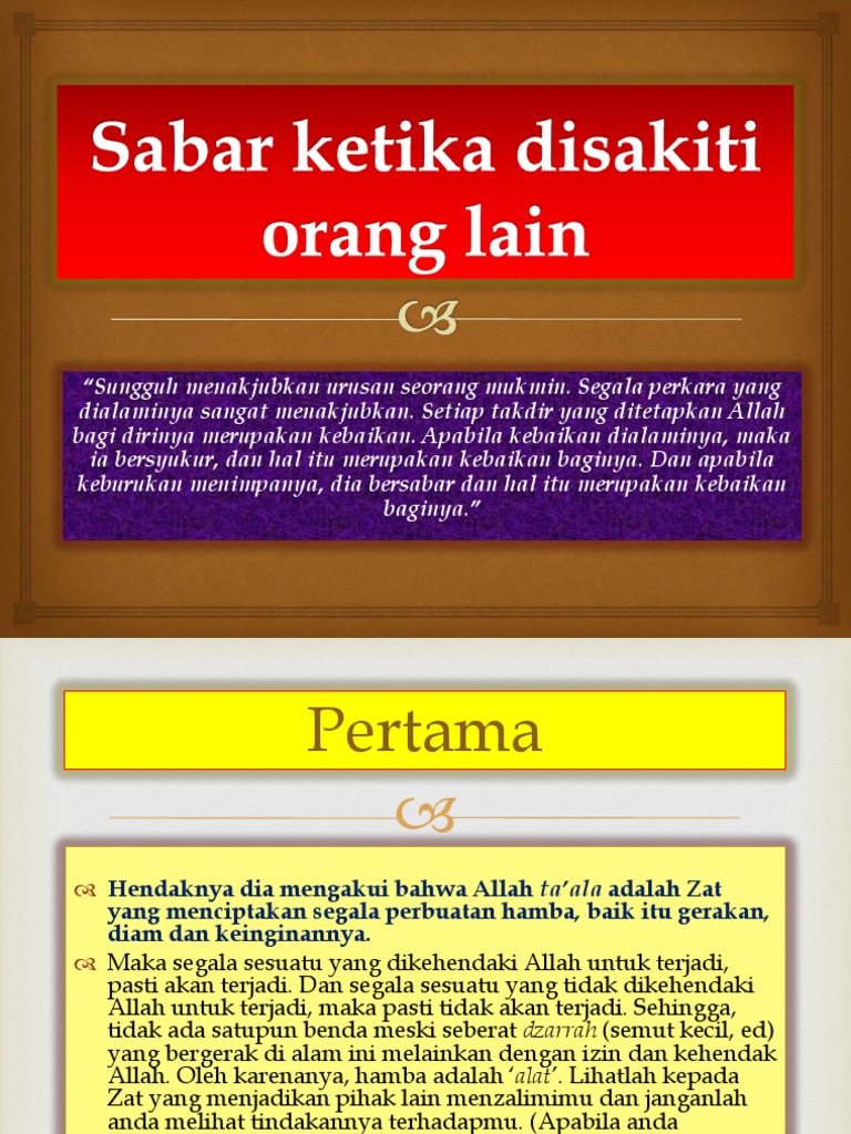 Sabar Ketika Disakiti Orang Lain Pdf