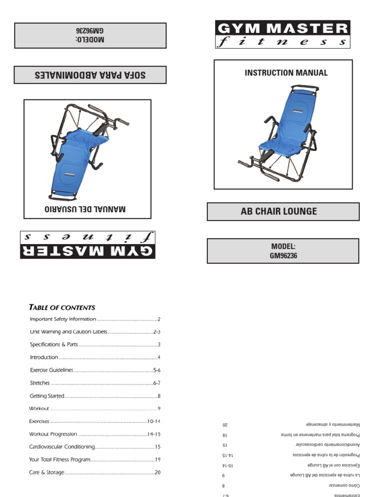 Manual de Usuario Del AB Lounge Ejercicio aerobico Ejercicio físico