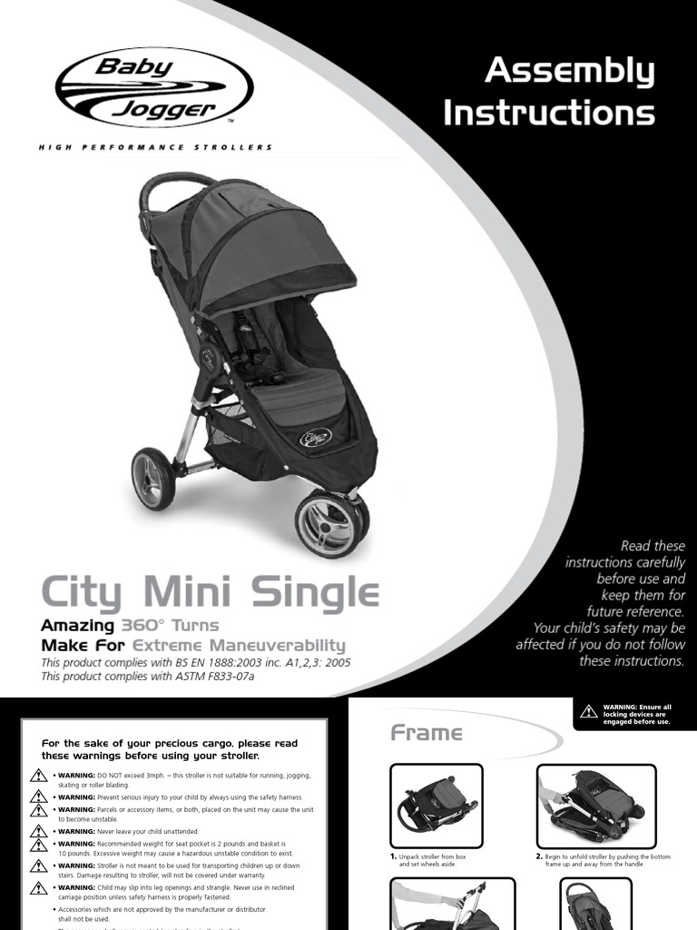 Baby Jogger City Mini Stroller Assembly Axle Wheeled Vehicles