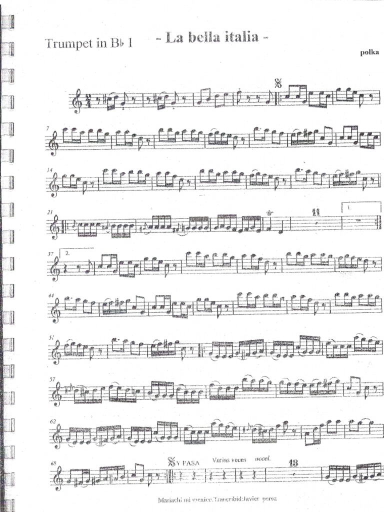 La Bella Italia Score | PDF