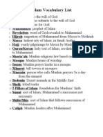Islam Vocabulary List