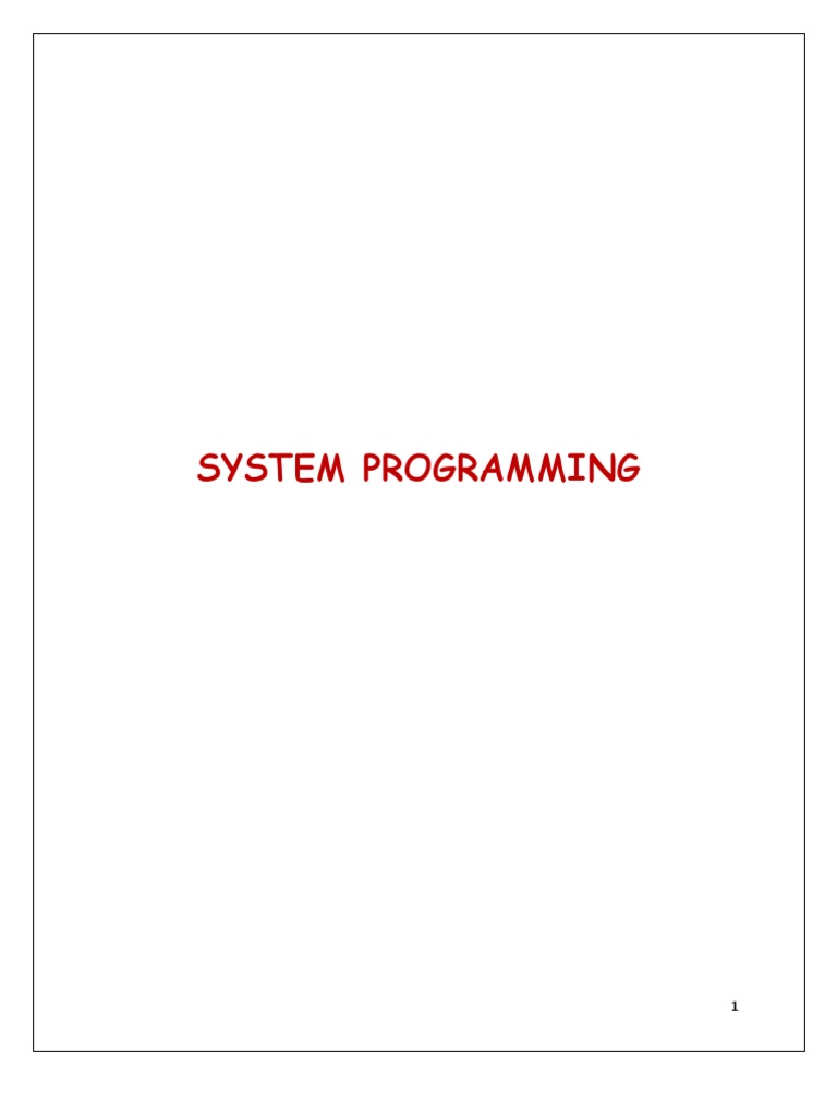 System Software PDF Computer Program Programming