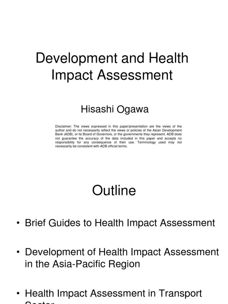 PRESENTATION: Development and Health Impact Assessment | PDF | Air ...