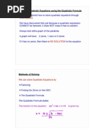 The Quadratic Formula