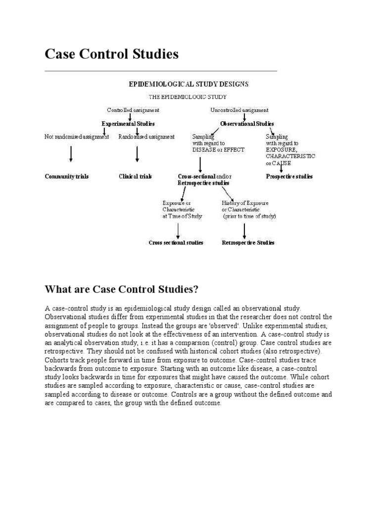 Case Control Study | PDF | Cohort Study | Relative Risk