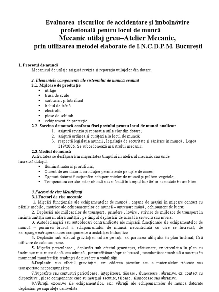Mecanic Utilaj Greu | PDF