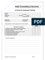 Corporate Training Feedback Form