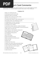Sample Report Card Comments