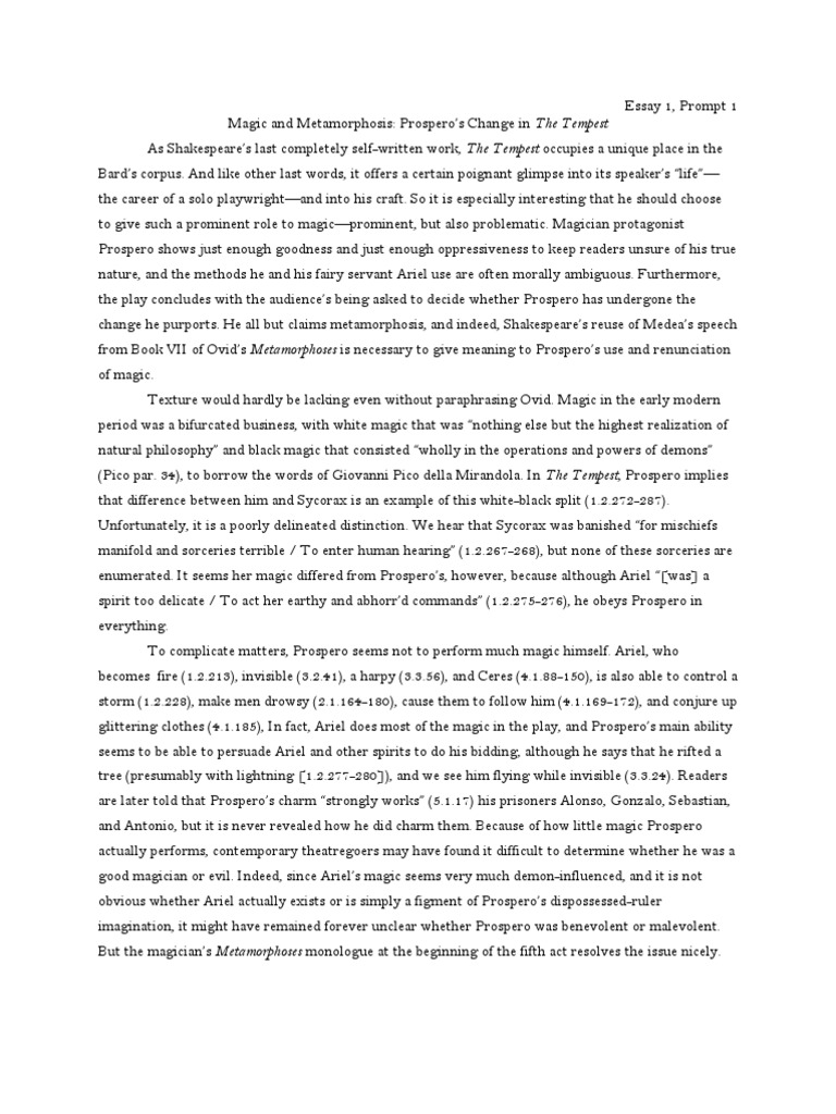 The tempest essay magic