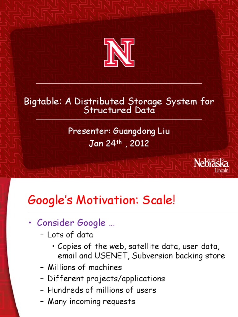 Bigtable: A Distributed Storage System For Structured Data: Presenter ...