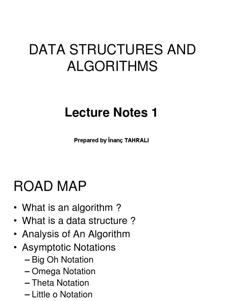 Data Structures and Algorithms: Lecture Notes 1 | PDF | Time Complexity ...