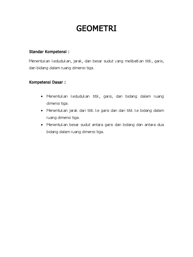 Modul Matematika Ruang Dimensi Tiga