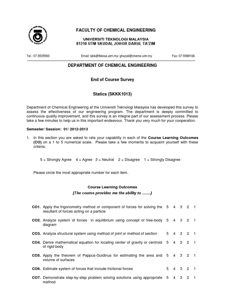 Course Exit Survey | PDF