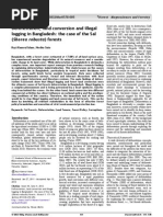 Deforestation, land conversion and illegal logging in Bangladesh the case of the Sa