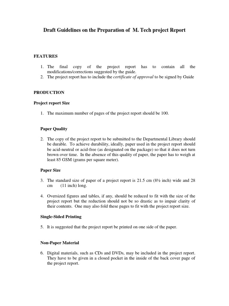 Project Report Preparation Guidelines For M.Tech Thesis | PDF | Times ...