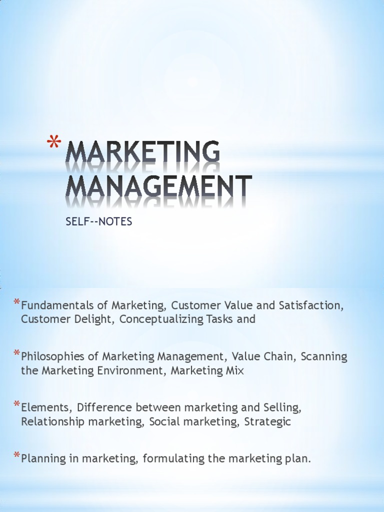 Marketing Management Fundamentals | PDF | Market Segmentation | Marketing